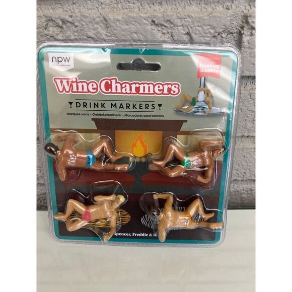 NPW Wine Drink Markers  Charmers Drinking Buddies Set Of 4 - Picture 2 of 10